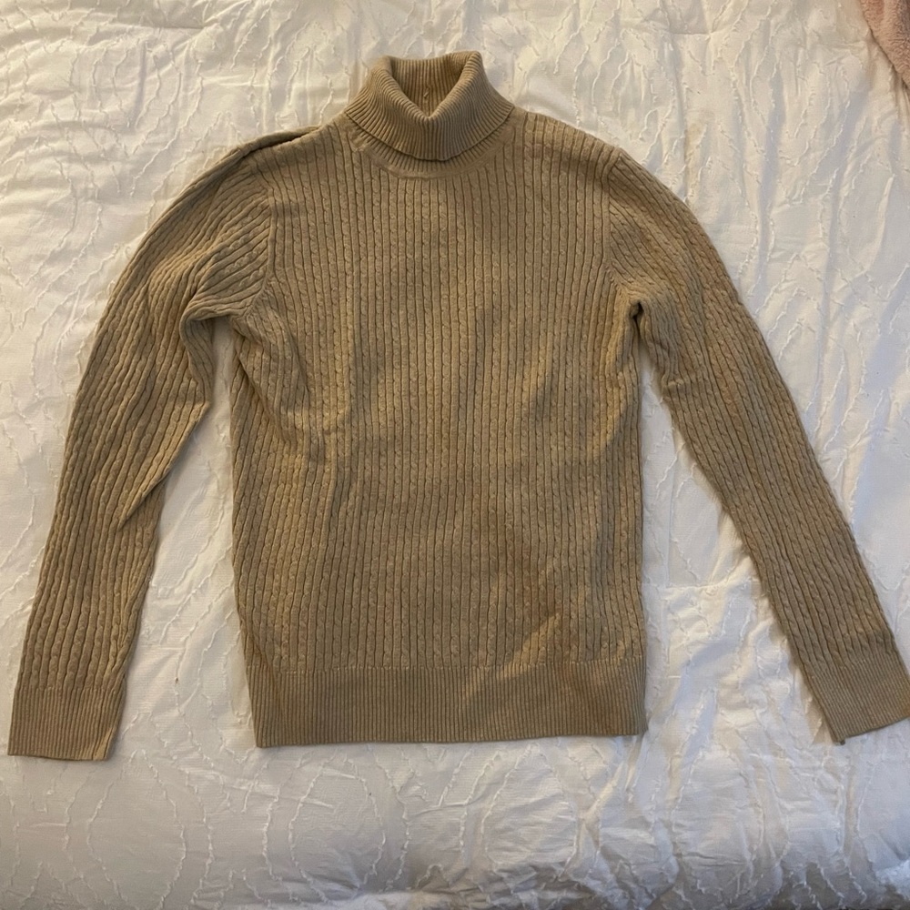 Tan Turtleneck Sweater